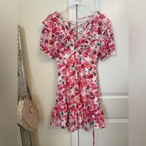 Pink floral dress